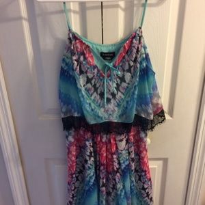 bebe Dresses - Bebe Tie Dye Sheer Dress (lined) bebe Dresses - Bebe Tie Dye Sheer Dress (lined)